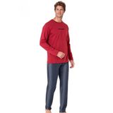 pierre cardin paris Pierre Cardin Uzun Kollu Pamuklu Pijama Takımı, L, 6.SO.0.WE.9.TO.5.P.C, Bordo, erkek