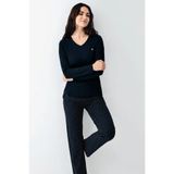 pierre cardin paris Pierre Cardin V Yaka Cepli Pijama Takımı, M, P.İ.E.R.O.Z.90.E.LT.25, Lacivert, kadın