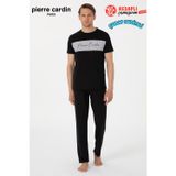 Pierre Cardin Paris Premium Erkek %100 Pamuklu Bisiklet Yaka Rahat Kalıp Kısa Kollu Pijama Takım