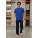 Pierre Cardin Paris Premium Erkek %100 Pamuklu Rahat Kalıp Cepli Kısa Kollu Pijama Takım