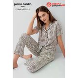 Pierre Cardin Paris Premium Kadın Modal Pamuklu Önden Düğmeli Rahat Kalıp Kısa Kol Pijama Takım