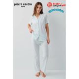 Pierre Cardin Paris Premium Kadın Modal Pamuklu Rahat Önden Düğmeli Kısa Kollu Kutulu Pijama Takım