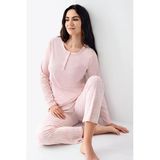 Pierre Cardin Paris Premium Kadın Pamuklu Modal Desenli Rahat Kalıp Uzun Kollu Pijama Takım