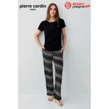 Pierre Cardin Paris Premium Kadın Rahat Modal Pamuklu Bisiklet Yaka Desenli Kısa Kol Pijama Takım