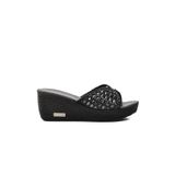 Pierre Cardin PC-3529 Siyah Kadın Dolgu Topuk Terlik