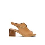 Pierre Cardin PC-54632 Kadın Hakiki Deri Topuklu Sandalet Taba
