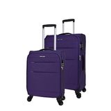 Pierre Cardin Pc4200 Ultra Light Hafif Kumaş Orta Boy ve Kabin Boy Mor 2'li Valiz Seti