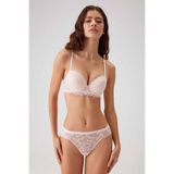 Pierre Cardin Pudra 4735 Milan Push Up Dolgulu Dantelli Iç Çamaşır Takımı