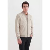 Pierre Cardin Roul Klasik Fermuarli Regular Fit Erkek Suni Deri Süet Mont - Bej - 52
