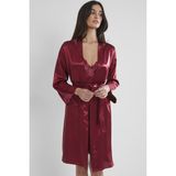 Pierre Cardin Saten Dantelli Gecelik & Sabahlık Takım - 4050 - Bordo