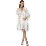 Pierre Cardin Saten Dantelli Gecelik & Sabahlık Takım - 4050 - Ekru