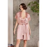 Pierre Cardin Saten Dantelli Gecelik Sabahlık Takım 4438 brndy