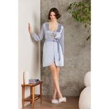 Pierre Cardin Saten Gecelik Sabahlık Pijama Şort 6'lı Gelin Çeyiz Seti Mist 6005