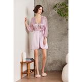 Pierre Cardin Saten Gecelik Sabahlık Pijama Şort 6'lı Gelin Çeyiz Seti Rose6005