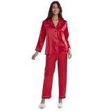 Pierre Cardin Saten Kadın Pijama Takımı 1200 Kırmızı