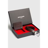 Pierre Cardin -Set 7- % 100 Hakiki Deri Özel Hediye Kutulu Damat Kemer Cüzdan Çeyiz Seti KAHVERENGİ