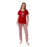 Pierre Cardin Sıfır Yaka Pamuklu Kısa Kol Bayan Pijama Takım