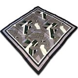 Pierre Cardin Siyah - Gri Geometrik Desen Tivil İpek Eşarp 8339438-912
