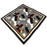 Pierre Cardin Siyah - Krem Geometrik Desen Tivil İpek Eşarp 8339438-913