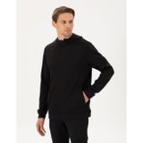 Pierre Cardin Siyah Regular Fit Scuba Kumaş Kapüşonlu Sweatshirt 50292498-VR046