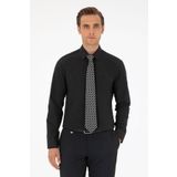 Pierre Cardin Slim Fit Uzun Kol Yarım İtalyan Yaka Erkek Gömlek 1976530 Siyah