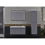 Pierre Cardin Summer 100CM Mat Antrasit (Gri) Banyo Dolabı (Ayna+Lavabo+Alt Dolap) - Antrasit - Gri