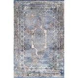 Pierre Cardin Suprise ZC01J Mavi Krem Viskon Akrilik Yumuşak Dokulu Klasik Eskitme Halı MAVİ KREM 80 x 300