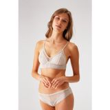 Pierre Cardin Taş Rengi 4834 Tül Detaylı Balensiz Üçgen Bralet Sütyen Ve Brazilian