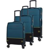 Pierre Cardin Ultra Light Hafif Lüx Kumaş 3'lü Valiz Seti PC8200 - Mavi