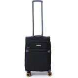 Pierre Cardin Ultra Light Hafif Lüx Kumaş Kabin Boy Valiz Siyah 54 cm ABS Malzeme ile Dayanıklı 04PC6000