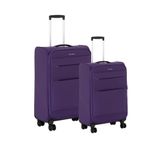 Pierre Cardin Ultra Light Hafif Lüx Kumaş Orta ve Kabin 2'li Valiz Seti Ultra Light Hafif Kumaş Valiz Mor PC4200