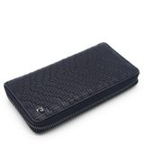 Pierre Cardin Unisex Fermuarlı Deri Cüzdanı PC11056 (Lacivert-Örgü)