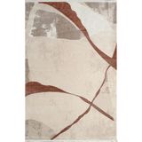 Pierre Cardin Voyage KJ02B Krem Bordo Viskon Akrilik Yumuşak Dokulu Modern Halı KREM 80 x 300