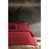Pierre Cardin Voyage Redberry Çizgili Saten Çift Kişilik Kırmızı 200x220 cm Nevresim Takımı