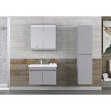 Pierre Cardin Winter 70CM Antrasit Banyo Dolabı (Ayna+Lavabo+Alt Dolap) - Antrasit - Gri