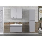 Pierre Cardin Winter 85CM Antrasit Banyo Dolabı (Ayna+Lavabo+Alt Dolap) - Antrasit - Gri