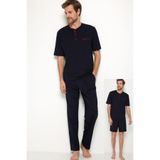Pierre Cardin%100 Pamuk Erkek Pijama Takımı, Lacivert, M