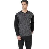 Pierre Cardin%100 Pamuklu Jakarlı Düğmeli Erkek Pijama Takımı, Siyah, M