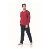 Pierre Cardin%100 Pamuklu Penye Erkek Pijama Takımı, Bordo, XL