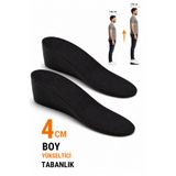 pierrebella 4 Cm Boy Uzatıcı Tabanlık Etklileyici Gizli Boy Uzatan Ayakkabı Tabanlığı Siyah