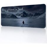 Pierrebella Penguen Temalı 70X30 cm Mouse Pad, Dikişli Kenar, Kaymaz, Ultra Geniş Mousepad 70X30 cm - Siyah