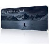Pierrebella Penguen Temalı 90X40 cm Mouse Pad, Dikişli Kenar, Kaymaz, Ultra Geniş Mousepad 90X40 cm - Siyah