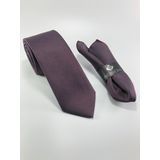 PİERRONİ BORDO BEYAZ NOKTA DESEN MENDİLLİ KRAVAT