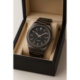 pierrose Siyah Metal Erkek Kol Saati Rose Gold Detaylı Siyah Kadran Modern Premium Quartz Tasarım
