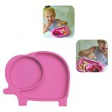 Piev Bölmeli Fil Mama Tabağı Pembe