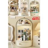 Piev House By House Glow Vitrin 360 Döner Standlı Çekmeceli Raflı Hazneli Makyaj Kozmetik Organizer