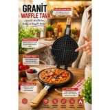 Piev Pratik Ahşap Saplı Çift Taraflı Ocak Üstü Döküm Waffle Tavası - 100 ml