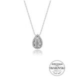 Pigado 925 Ayar Gümüş Swarovski Taşlı Kadın Damla Model Kadın Kolye