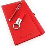 Pigado Isme Kişiye Özel Kırmızı Defter Kalem Anahtarlık Seti
