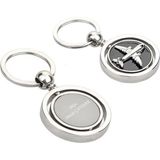 Pigado İsme Kişiye Özel Uçak Figürlü Dönebilen Metal Unisex Anahtarlık